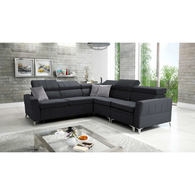 Luxuriöses Ecksofa Modena IV mit Schlaffunktion – Samt, Amor Velvet 4321