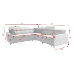 Luksusowy Narożnik Modena IV z funkcją spania – Velvet, Amor velvet 4309 Luksusowy Narożnik Modena IV z funkcją spania – Velvet, Amor velvet 4309