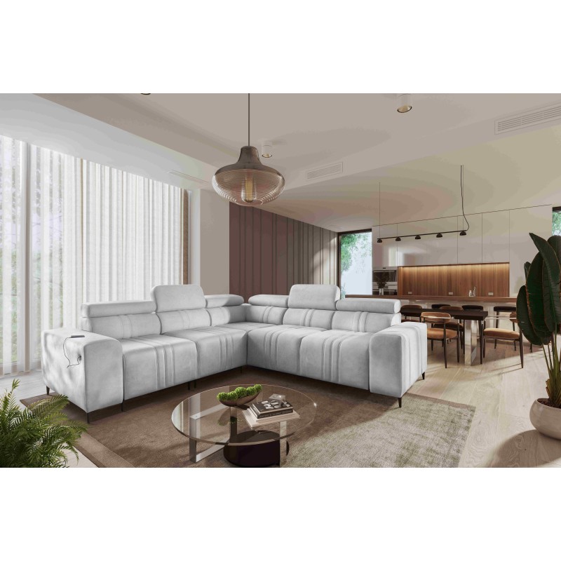 Ecksofa Verona III mit Schlaffunktion im Stoff Velours, Vena 3 – Eleganz und Funktionalität in einem Möbelstück Ecksofa Verona III mit Schlaffunktion im Stoff Velours, Vena 3 – Eleganz und Funktionalität in einem Möbelstück