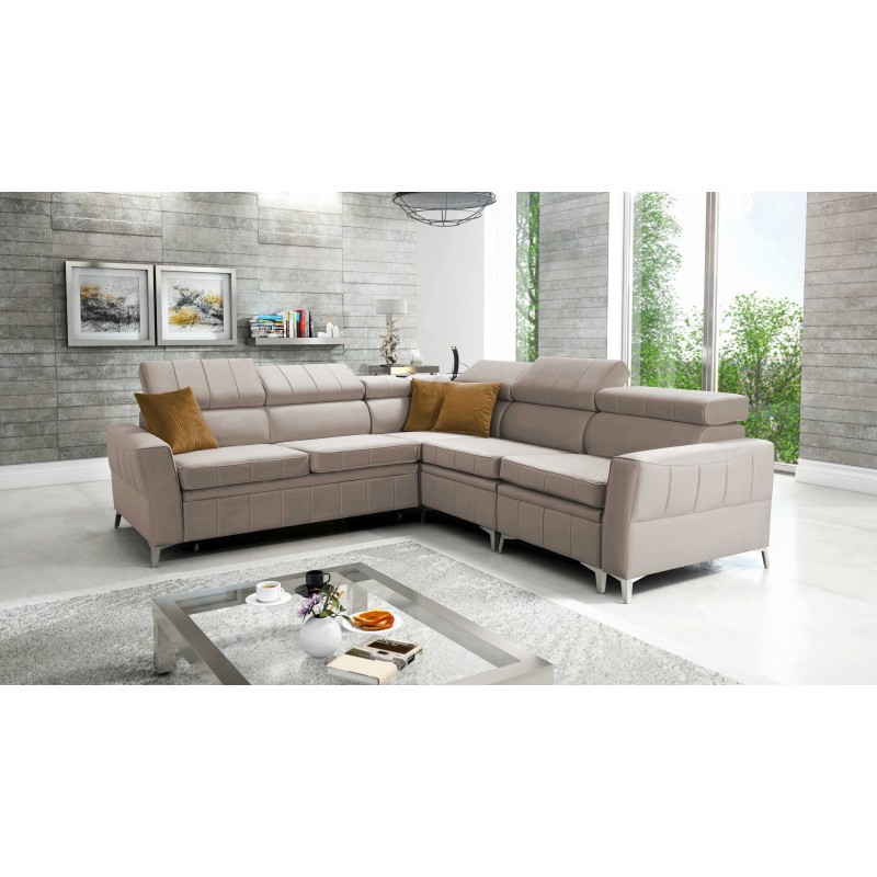 Luxuriöses Ecksofa Modena IV mit Schlaffunktion – Samt, Amor Velvet 4303