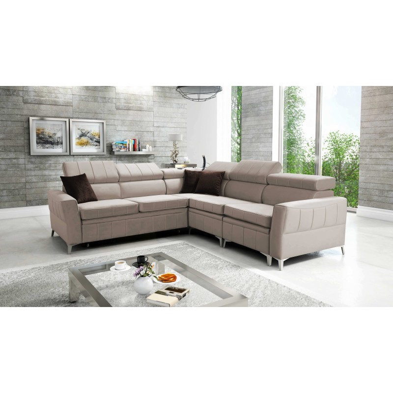 Luxuriöses Ecksofa Modena IV mit Schlaffunktion – Velvet, Amor velvet 4301