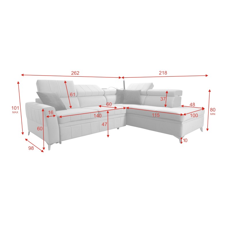 Modena III Corner Sofa with Sleeping Function - Luxurious and Functional | [NAZWA SKLEPU]