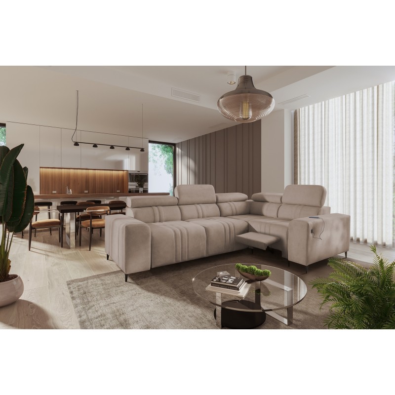 Narożnik Verona II Mix z funkcją spania i relax manualna | Twoja oaza komfortu Narożnik Verona II Mix z funkcją spania i relax manualna | Twoja oaza komfortu