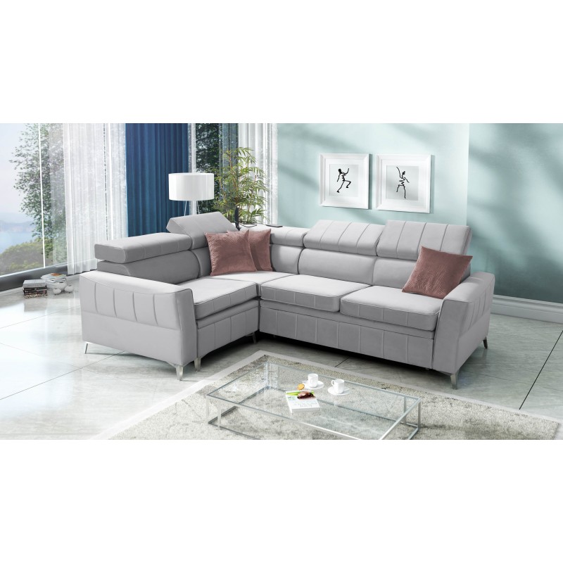Modena II Ecksofa mit Schlaffunktion im Samtstoff, Amor Velvet 4318 | Die perfekte Kombination aus Stil und Funktionalität