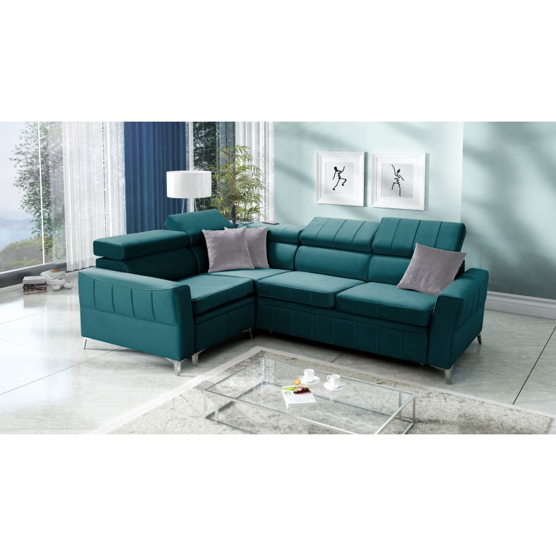 Ecksofa Modena II mit Schlaffunktion in Samtstoff, Amor Velvet 4312 | Perfekte Kombination aus Stil und Funktionalität
