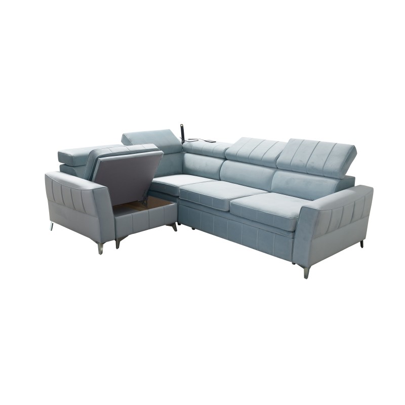 Narożnik Modena II z funkcją spania w tkaninie Velvet, Amor velvet 4309 | Idealne połączenie stylu i funkcjonalności Narożnik Modena II z funkcją spania w tkaninie Velvet, Amor velvet 4309 | Idealne połączenie stylu i funkcjonalności