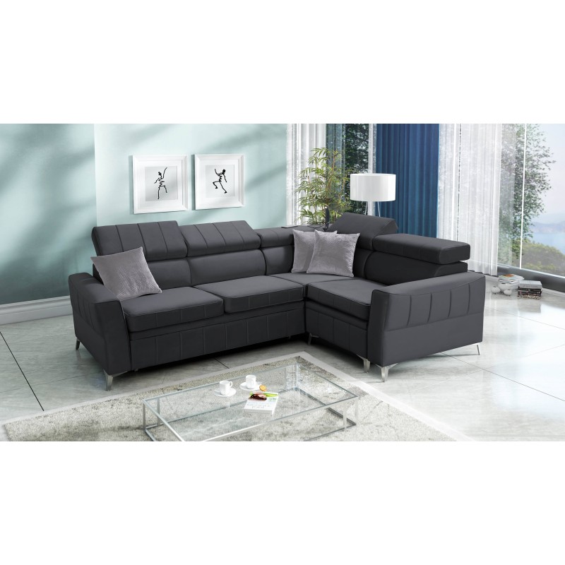 Modena II Ecksofa mit Schlaffunktion im Stoff Velvet, Amor Velvet 4321 | Perfekte Kombination aus Stil und Funktionalität