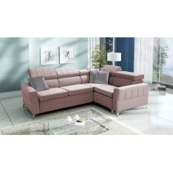 Narożnik Modena II z funkcją spania w tkaninie Velvet, Amor velvet 4308 | Idealne połączenie stylu i funkcjonalności