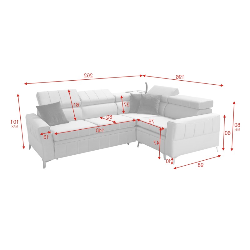 Modena II corner sofa bed in Velvet fabric, Amor velvet 4308 | The perfect combination of style and functionality Modena II corner sofa bed in Velvet fabric, Amor velvet 4308 | The perfect combination of style and functionality