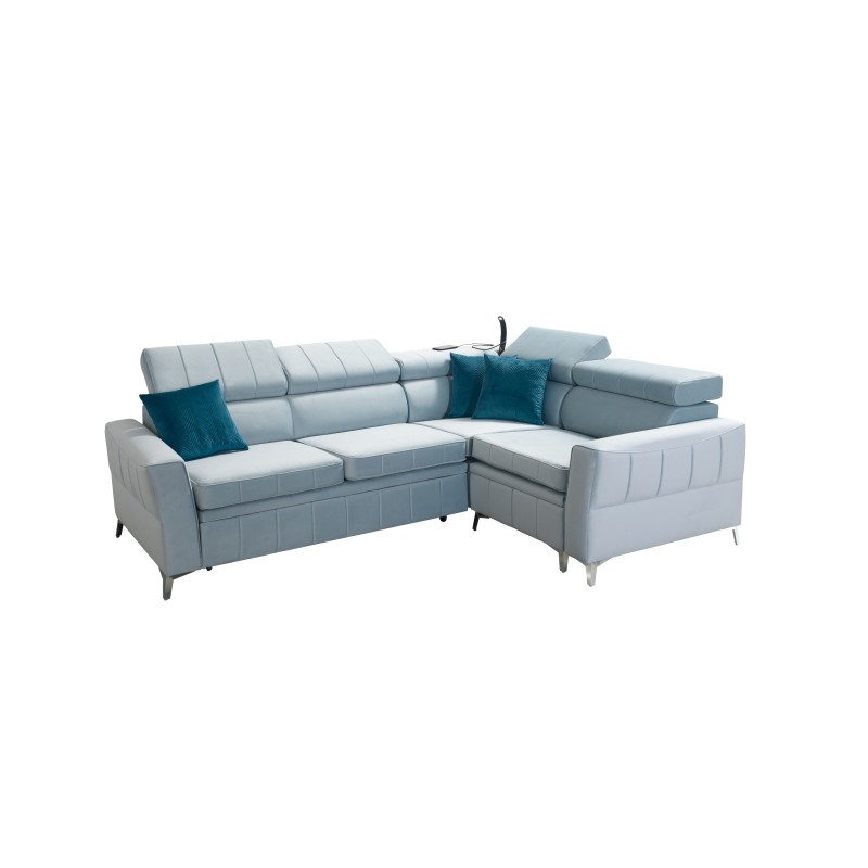 Narożnik Modena II z funkcją spania w tkaninie Velvet, Amor velvet 4303 | Idealne połączenie stylu i funkcjonalności Narożnik Modena II z funkcją spania w tkaninie Velvet, Amor velvet 4303 | Idealne połączenie stylu i funkcjonalności