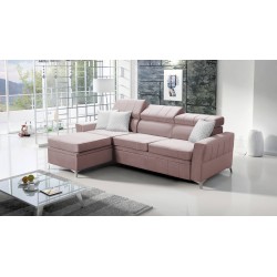 Ecksofa Modena I mit Schlaffunktion - Samt, Amor Samt 4308 | Ihr Komfortplatz
