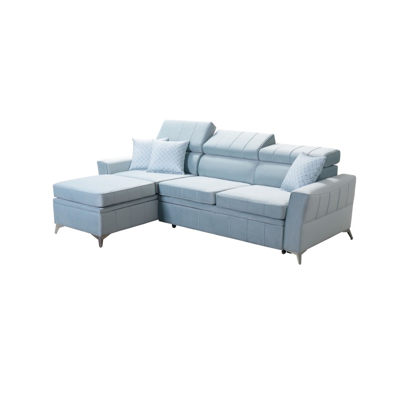 Modena I Corner Sofa with Sleeping Function - Velvet, Amor Velvet 4308 | Your Place of Comfort Modena I Corner Sofa with Sleeping Function - Velvet, Amor Velvet 4308 | Your Place of Comfort