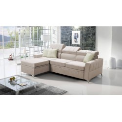 Ecksofa Modena I mit Schlaffunktion - Samt, Amor Samt 4303 | Ihr Ort des Komforts