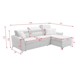 Modena I Corner Sofa with Sleeping Function - Velvet, Amor Velvet 4312 | Your Place of Comfort Modena I Corner Sofa with Sleeping Function - Velvet, Amor Velvet 4312 | Your Place of Comfort