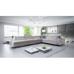 Ecksofa Zetta IX mit Schlaffunktion und Bar - Velvet, Jaguar 2162 | Luxuriöses und funktionales Möbelstück