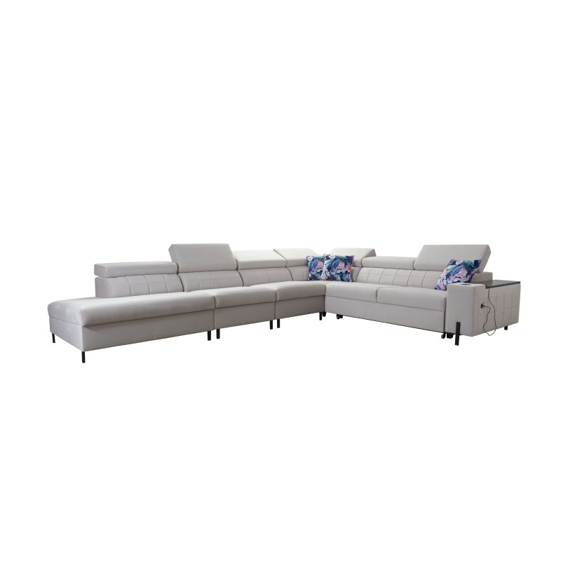 Zetta IX Corner Sofa with Sleeping Function and Bar - Velvet, Jaguar 2162 | Luxurious and Functional Furniture Zetta IX Corner Sofa with Sleeping Function and Bar - Velvet, Jaguar 2162 | Luxurious and Functional Furniture
