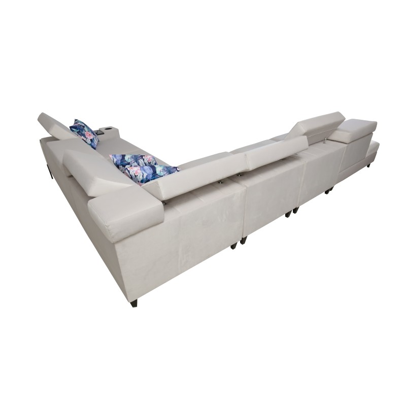 Zetta IX Corner Sofa with Sleeping Function and Bar - Velvet, Jaguar 2162 | Luxurious and Functional Furniture Zetta IX Corner Sofa with Sleeping Function and Bar - Velvet, Jaguar 2162 | Luxurious and Functional Furniture