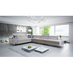 Ecksofa Zetta IX mit Schlaffunktion und Bar - Velvet, Jaguar 2162 | Luxuriöses und funktionales Möbelstück