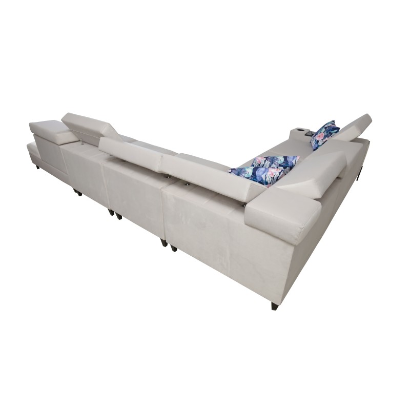 Zetta IX Corner Sofa with Sleeping Function and Bar - Velvet, Jaguar 2162 | Luxurious and Functional Furniture Zetta IX Corner Sofa with Sleeping Function and Bar - Velvet, Jaguar 2162 | Luxurious and Functional Furniture