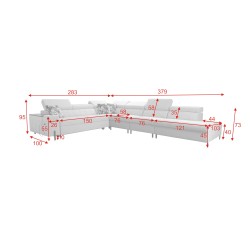Zetta IX Corner Sofa with Sleeping Function and Bar - Velvet, Jaguar 2162 | Luxurious and Functional Furniture Zetta IX Corner Sofa with Sleeping Function and Bar - Velvet, Jaguar 2162 | Luxurious and Functional Furniture