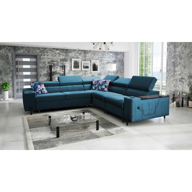 Zetta IV Corner Sofa with Velvet, Jaguar 2175 - Luxury and Comfort Within Your Reach