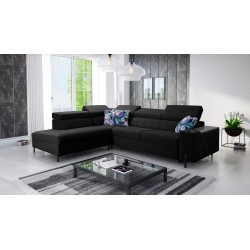 Ecksofa Zetta III mit Schlaffunktion und USB-Anschluss - Samt, Jaguar 2183