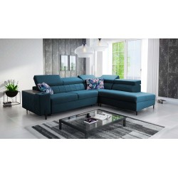 Ecksofa Zetta III mit Schlaffunktion und USB-Port - Samt, Jaguar 2175