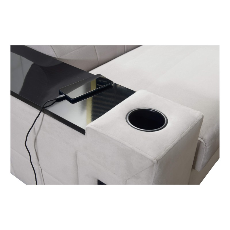 Narożnik Zetta II z funkcją spania, barem, pojemnikem na pościel i portem usb - Velvet, Jaguar 2176 Narożnik Zetta II z funkcją spania, barem, pojemnikem na pościel i portem usb - Velvet, Jaguar 2176