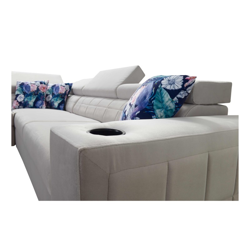 Sofá esquinero Zetta II con función de cama, bar, contenedor para ropa de cama y puerto USB - Velvet, Jaguar 2171 Sofá esquinero Zetta II con función de cama, bar, contenedor para ropa de cama y puerto USB - Velvet, Jaguar 2171