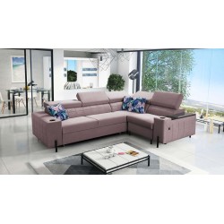 Ecksofa Zetta II mit Schlaffunktion, Bar, Bettkasten und USB-Anschluss - Velvet, Jaguar 2171