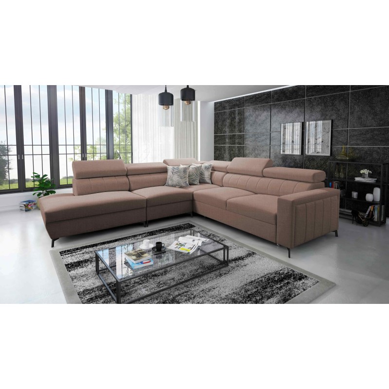 Arco VIII Ecksofa mit Schlaffunktion, verstellbare Kopfstützen tka