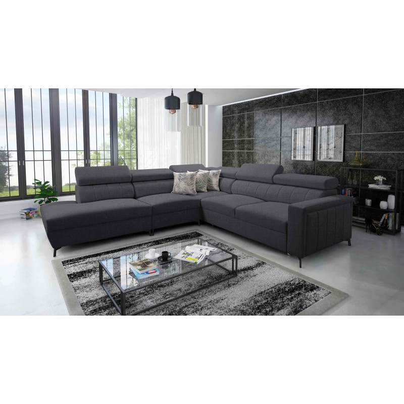 Arco VIII Ecksofa mit Schlaffunktion, verstellbare Kopfstützen tka