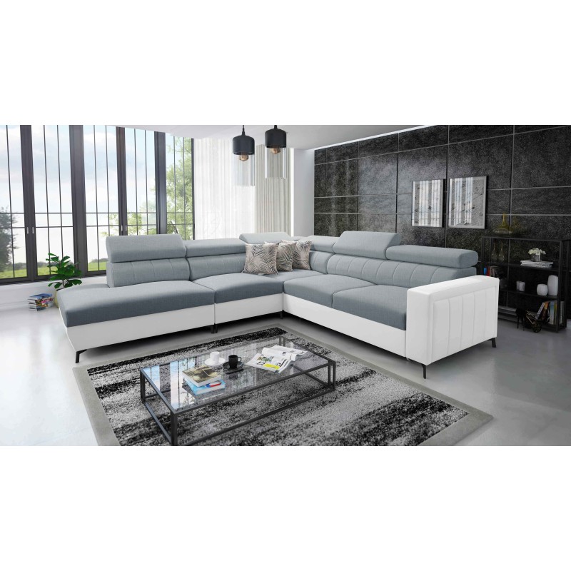 Arco VIII Ecksofa mit Schlaffunktion, verstellbare Kopfstützen tka