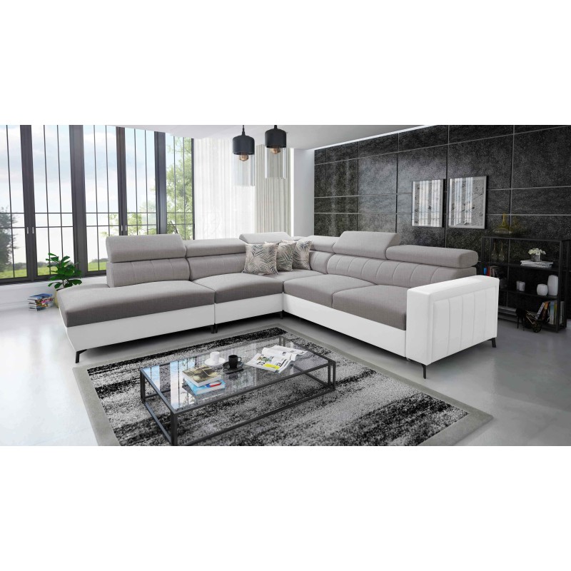 Arco VIII Ecksofa mit Schlaffunktion, verstellbare Kopfstützen tka