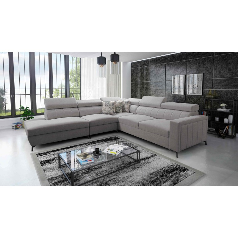 Arco VIII Ecksofa mit Schlaffunktion, verstellbare Kopfstützen tka