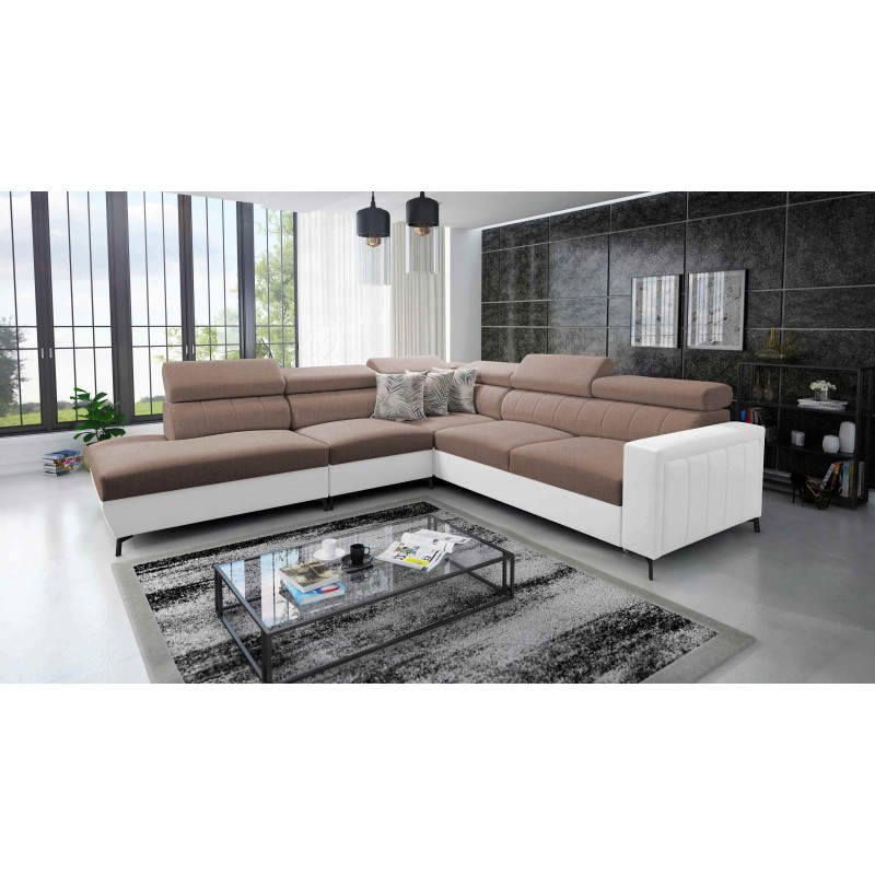 Arco VIII Ecksofa mit Schlaffunktion, verstellbare Kopfstützen tka