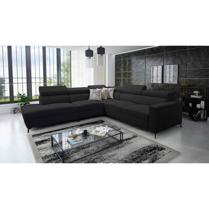Arco VIII Ecksofa mit Schlaffunktion, verstellbare Kopfstützen tka