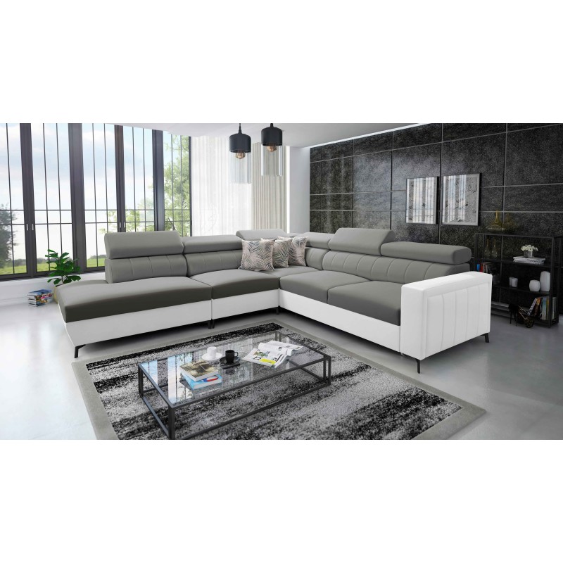 Arco VIII Ecksofa mit Schlaffunktion, verstellbare Kopfstützen tka