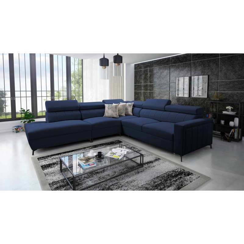 Arco VIII Ecksofa mit Schlaffunktion, verstellbare Kopfstützen tka