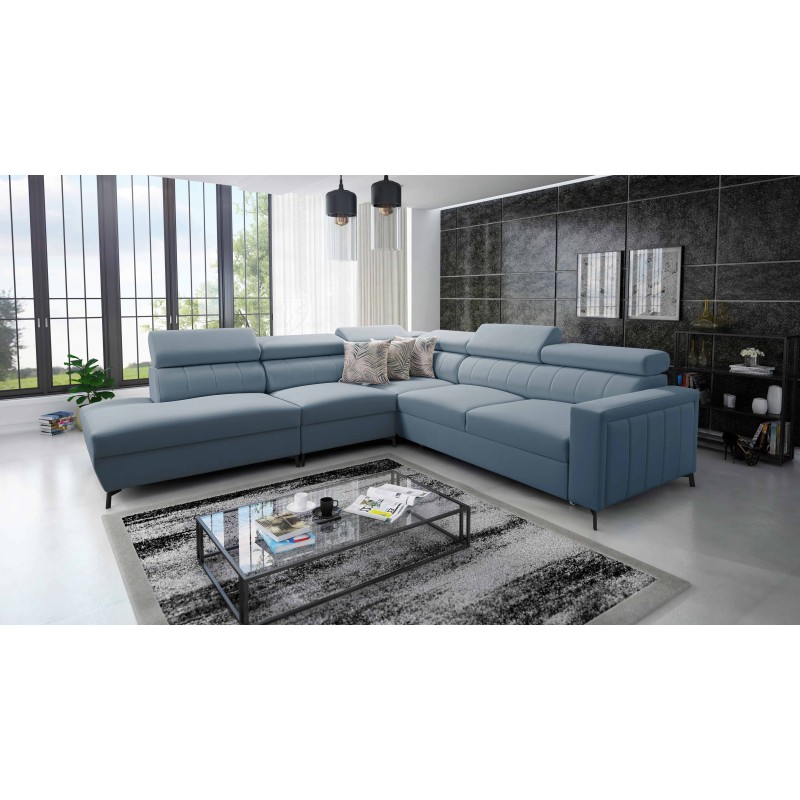 Arco VIII Ecksofa mit Schlaffunktion, verstellbare Kopfstützen tka