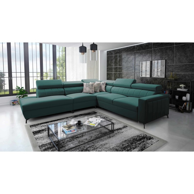 Arco VIII Ecksofa mit Schlaffunktion, verstellbare Kopfstützen tka