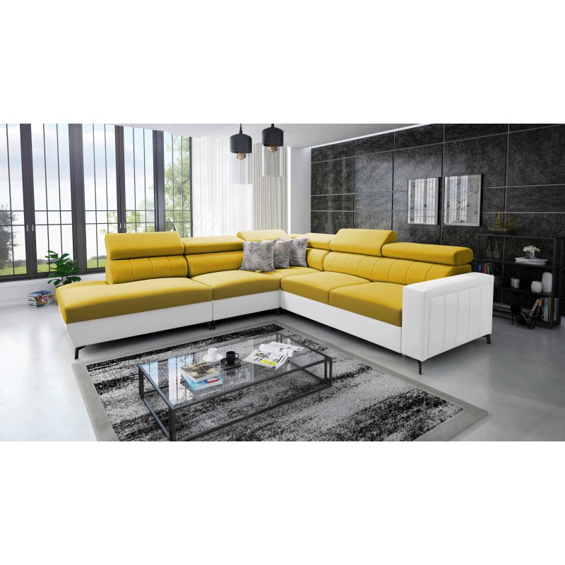Arco VIII Ecksofa mit Schlaffunktion, verstellbare Kopfstützen tka