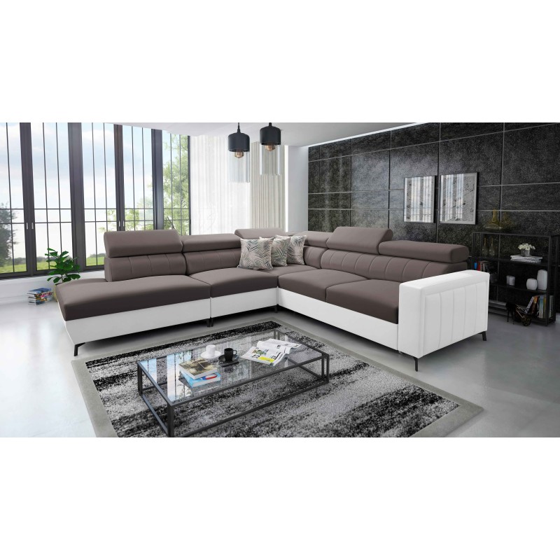 Arco VIII Ecksofa mit Schlaffunktion, verstellbare Kopfstützen tka