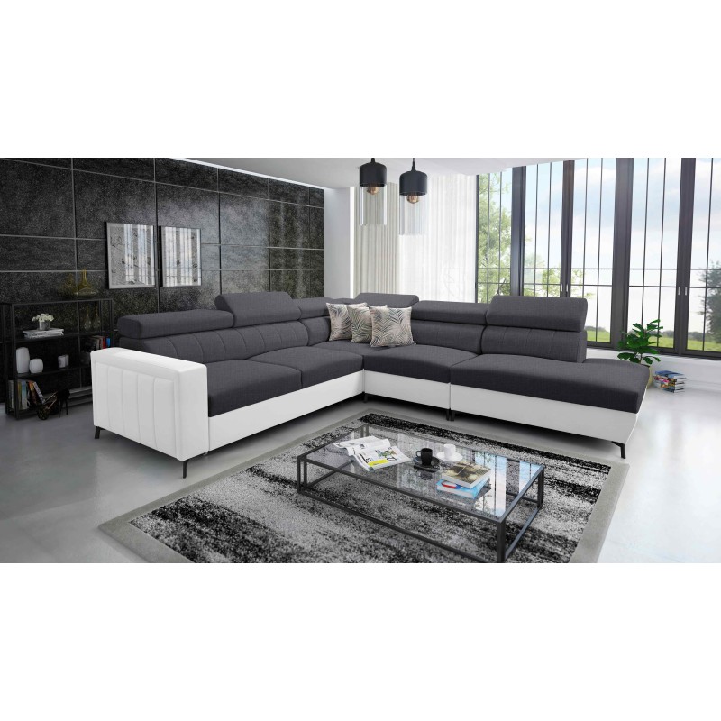 Arco VIII Ecksofa mit Schlaffunktion, verstellbare Kopfstützen tka