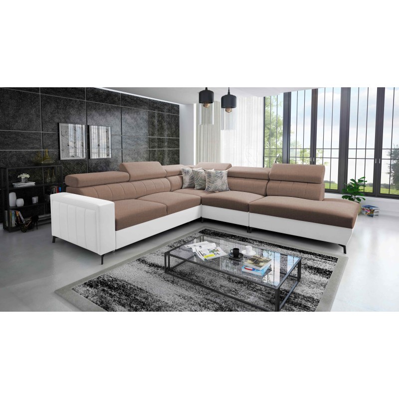 Arco VIII Ecksofa mit Schlaffunktion, verstellbare Kopfstützen tka