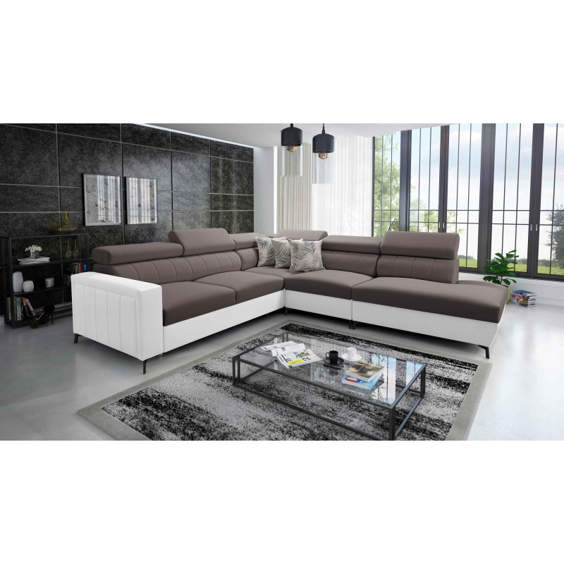 Arco VIII Ecksofa mit Schlaffunktion, verstellbare Kopfstützen tka