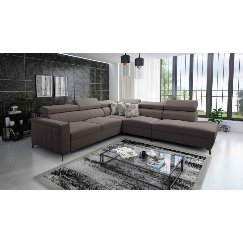 Arco VIII Ecksofa mit Schlaffunktion, verstellbare Kopfstützen tka