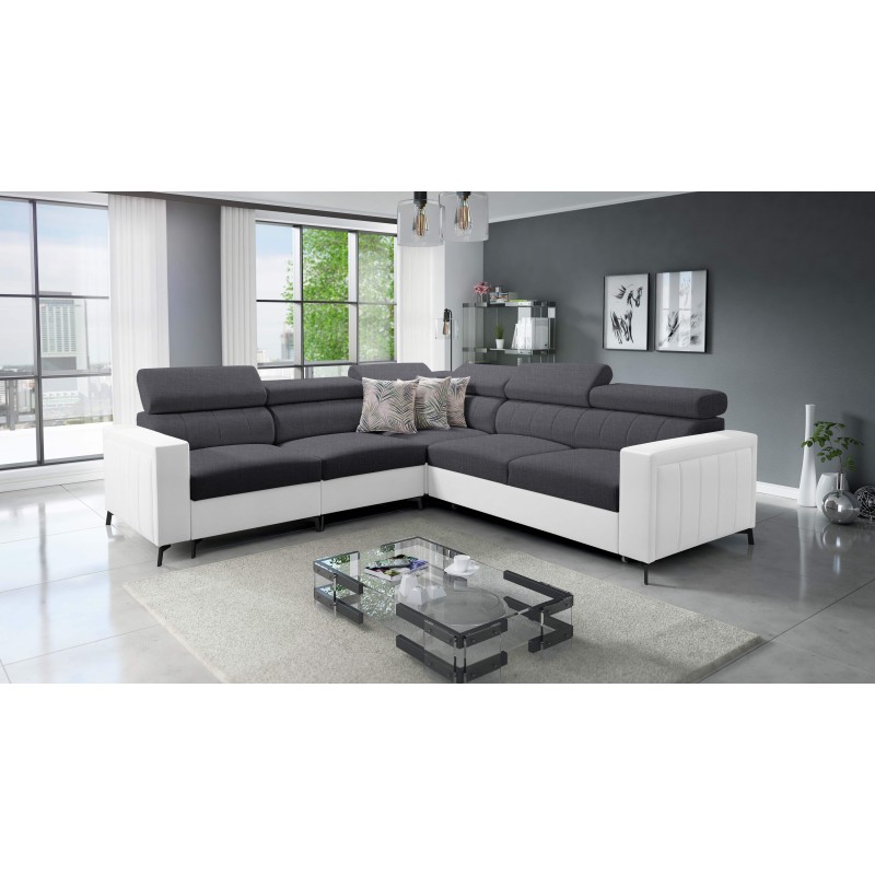 Ecksofa Arco IV mit Schlaffunktion, Stoffgeflecht, Sawana 96 + Kunstleder - Eleganz und Funktionalität Ecksofa Arco IV mit Schlaffunktion, Stoffgeflecht, Sawana 96 + Kunstleder - Eleganz und Funktionalität