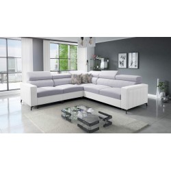 Ecksofa Arco IV mit Schlaffunktion, Stoffgeflecht, Sawana 84 + Kunstleder - Eleganz und Funktionalität