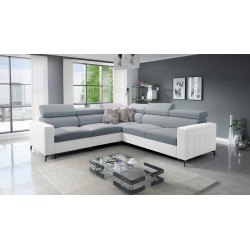 Ecksofa Arco IV mit Schlaffunktion, Stoffgeflecht, Sawana 72 + Kunstleder - Eleganz und Funktionalität